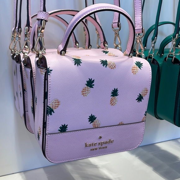 kate spade Handbags - Kate Spade Staci Square Pineapple Crossbody Pink Multi